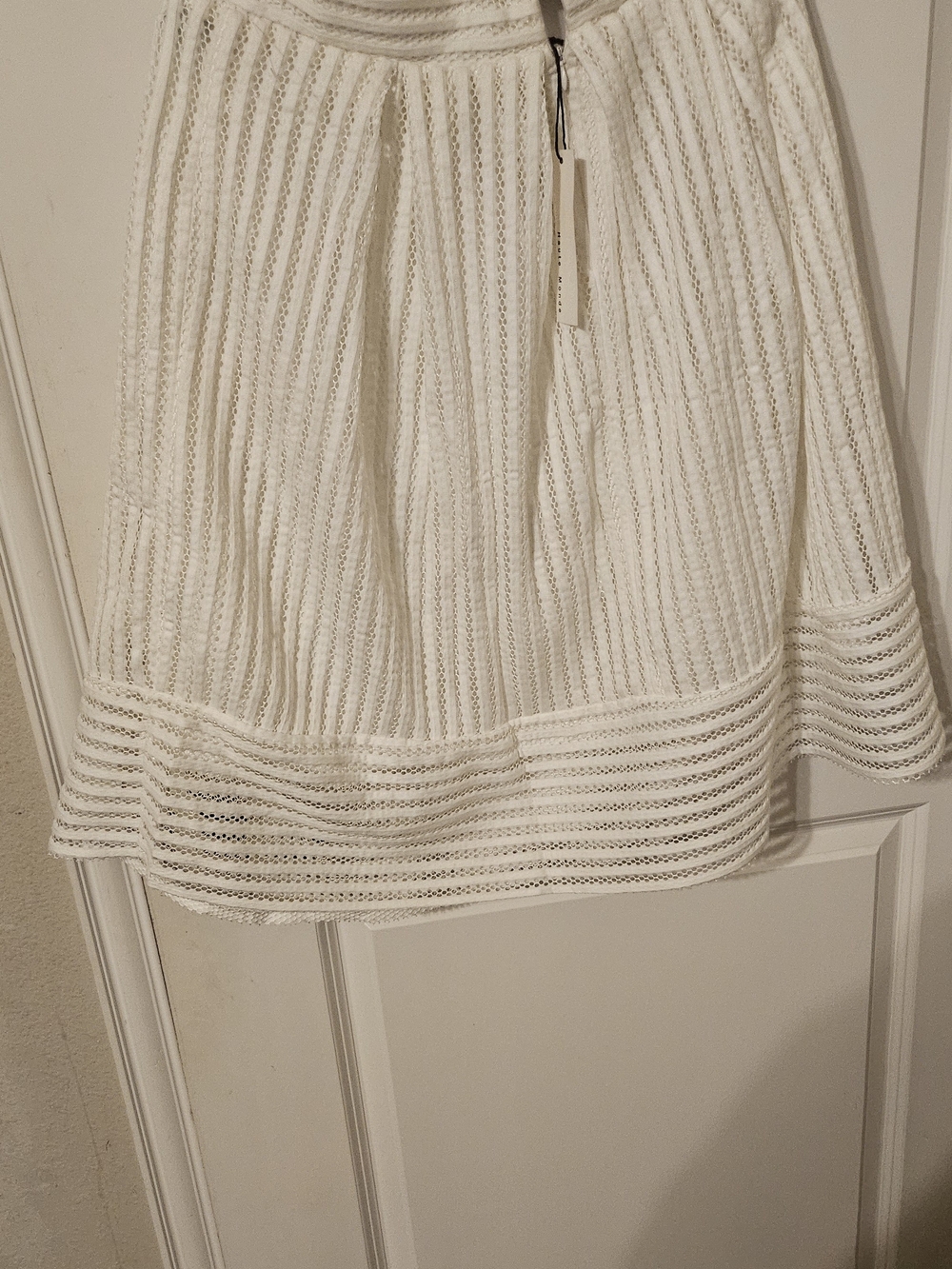 Haute Monde White Textured Circle Skirt